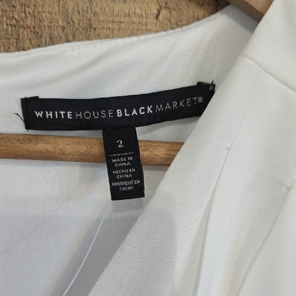 😊White House Black Market Elegant Pencil White Sleeveless Dress - Picture 3 of 13
